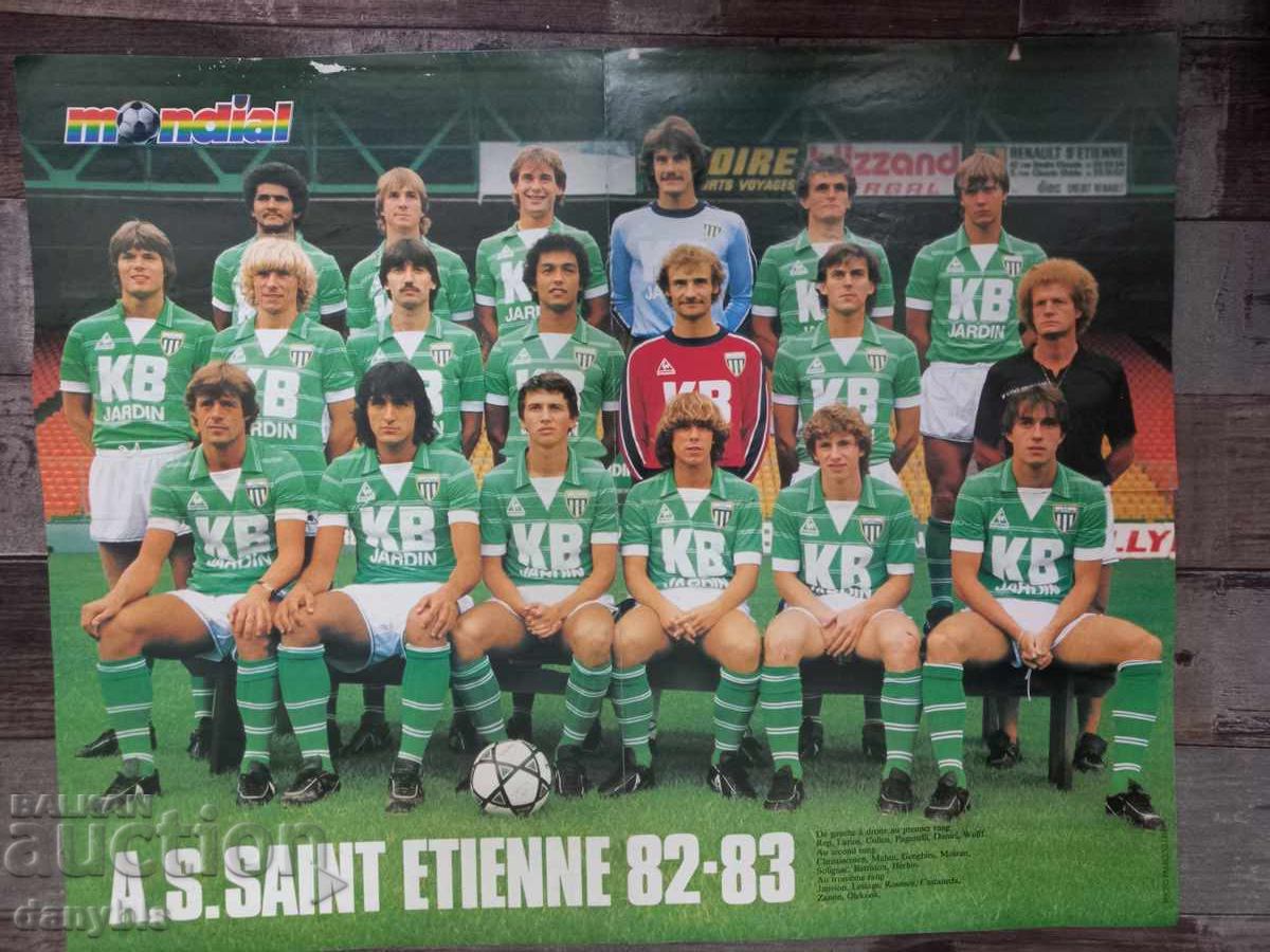 Fotbal - Poster revistă Mondial - Saint-Étienne / Tigana