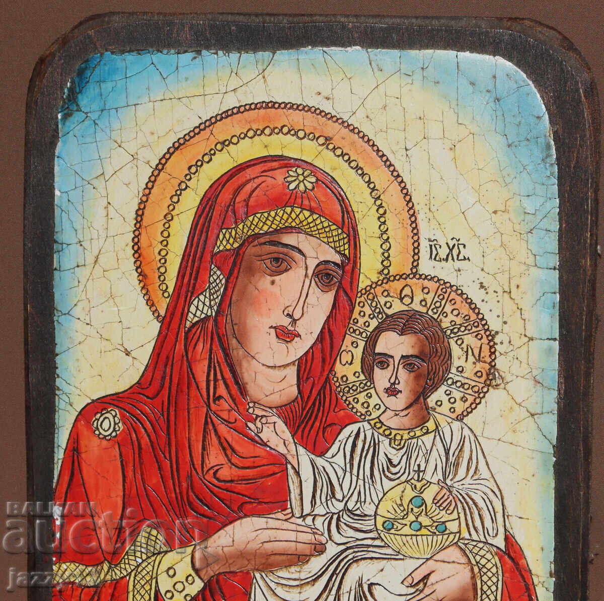 Auction Orthodox Icon on Wood, Theotokos with the Child Auction Orthodox Icon on Wood, Theotokos with the Child
