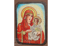 Orthodox Icon on Wood, Theotokos with the Child