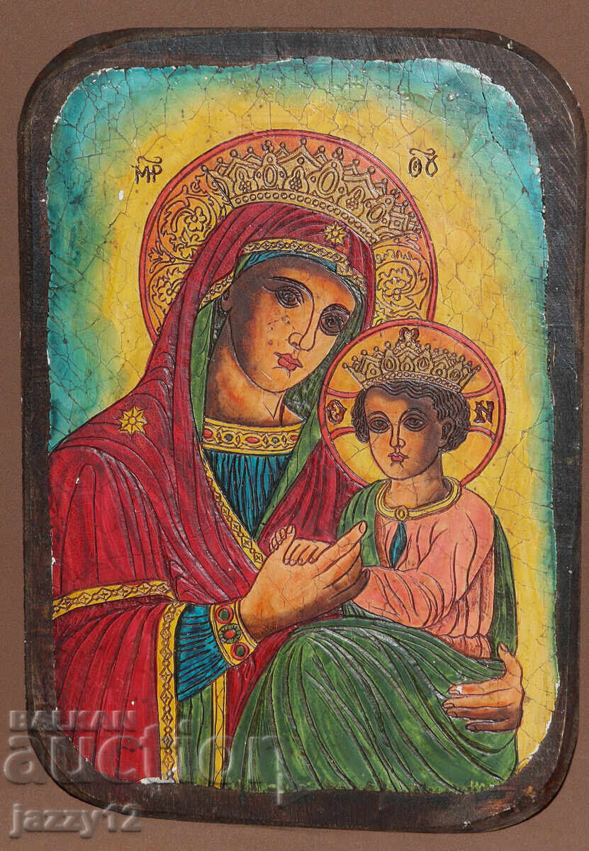 Orthodox Icon on Wood, Theotokos with the Child Orthodox Icon on Wood, Theotokos with the Child