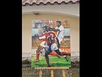 Υπέροχη αντίκα ζωγραφική με λάδι σε καμβά