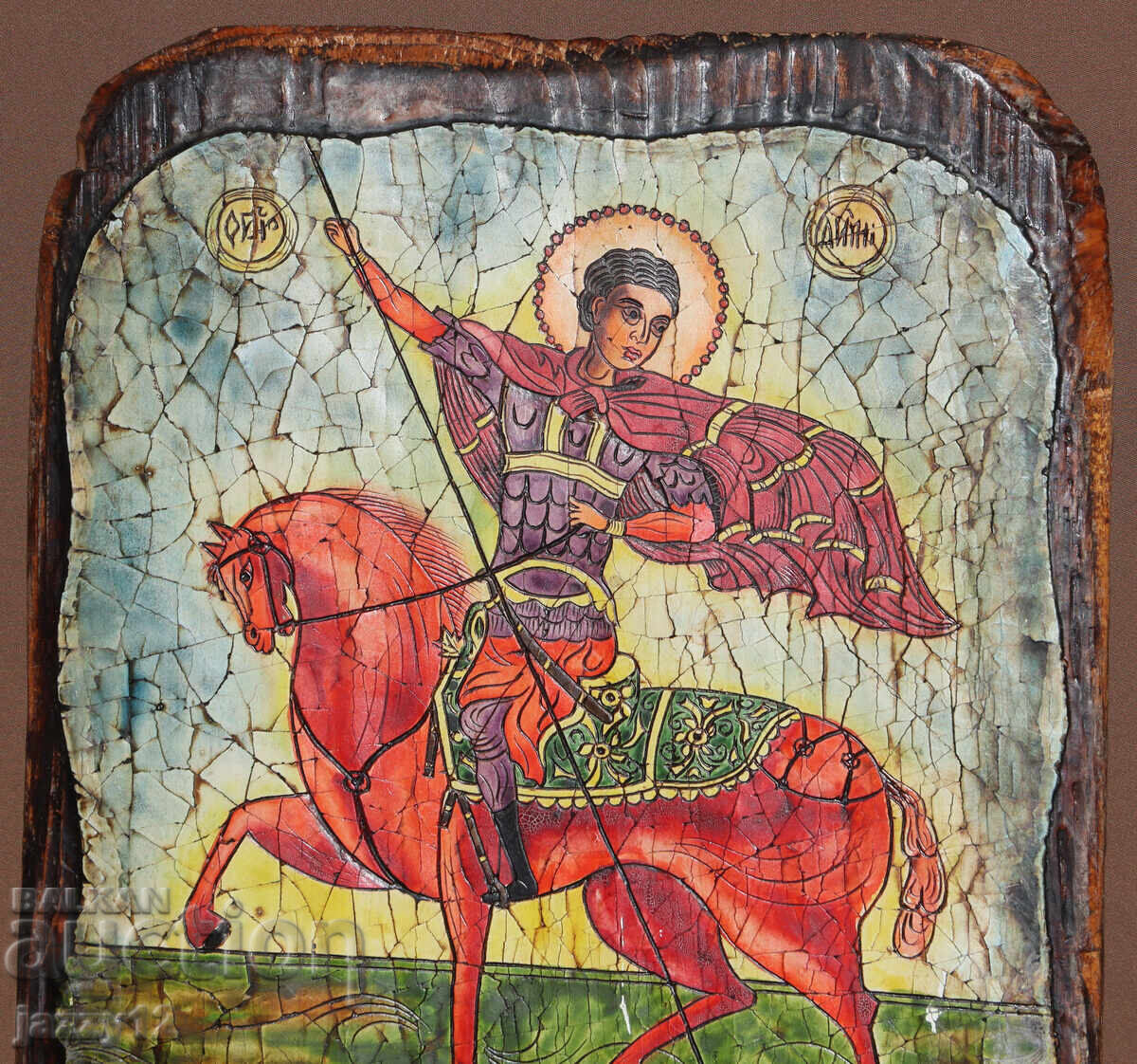 Аукцион Православна икона на дърво Свети Димитър