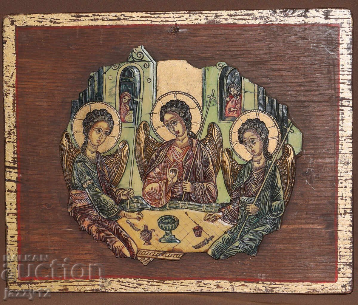 Icoană în relief Sfânta Treime din Vechiul Testament cu preț 140.00 BGN | € 71.58