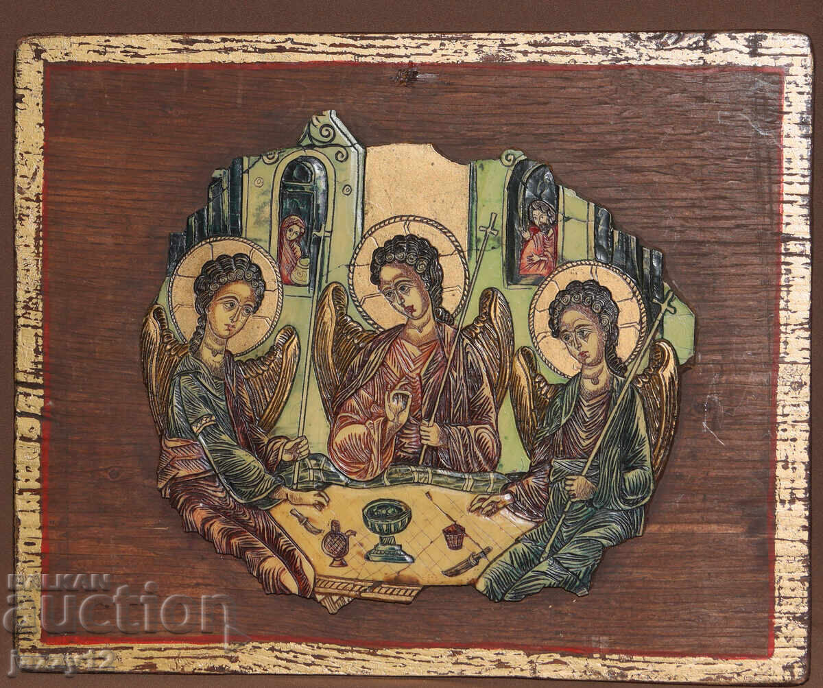 Icoană în relief Sfânta Treime din Vechiul Testament