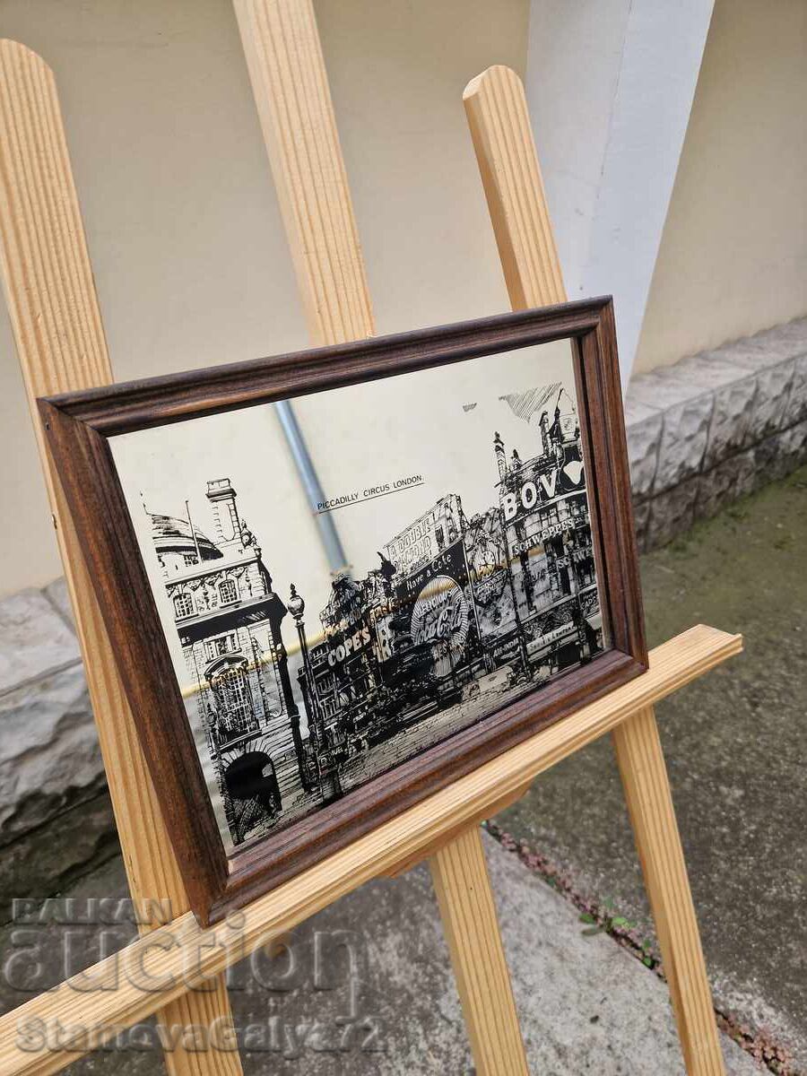 Licitație Oglindă publicitară de colecție antică superbă Licitație Oglindă publicitară de colecție antică superbă