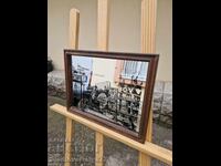 Oglindă publicitară de colecție antică superbă