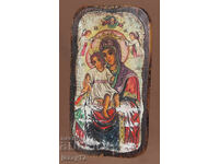 Orthodox Icon on Wood, Theotokos with the Child