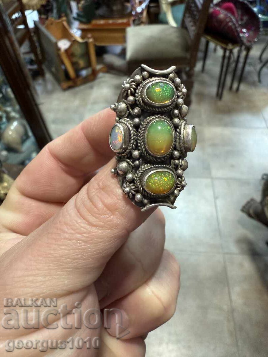 Silver ring with opals №7464 with price 200.00 BGN | € 102.26