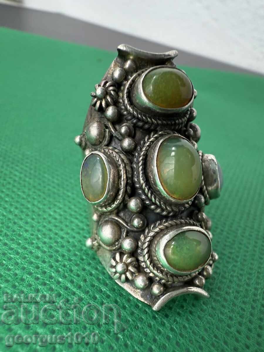 Auction  Silver ring with opals №7464