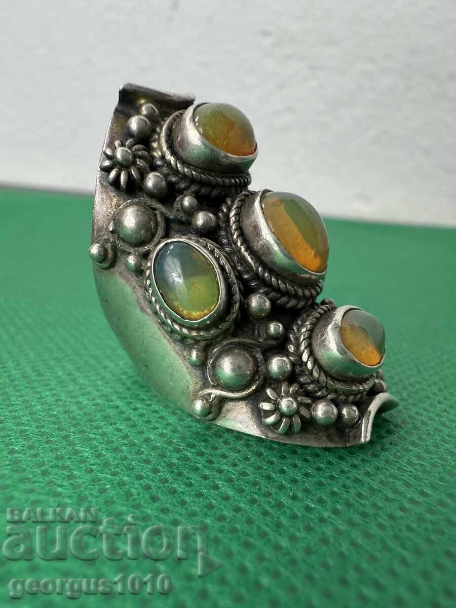 Silver ring with opals №7464 - 5