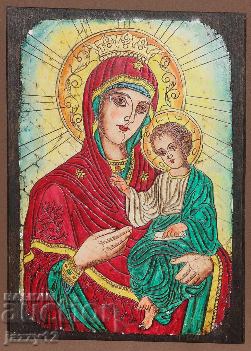 Православна икона на дърво Богородица с Младенеца с цена 90.00 лв. | € 46.02