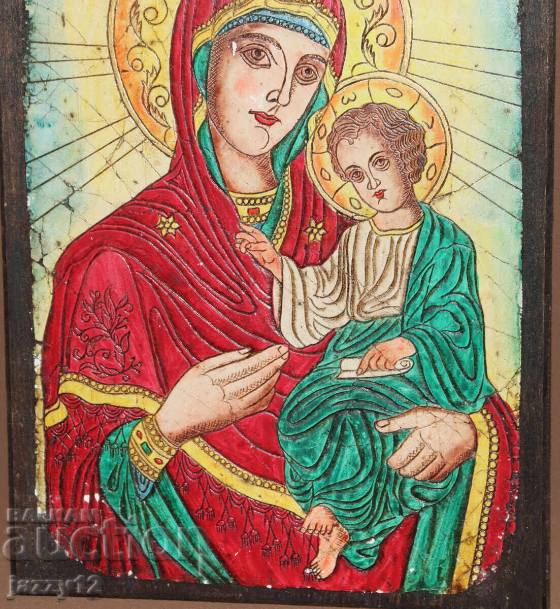 Доставка на Православна икона на дърво Богородица с Младенеца