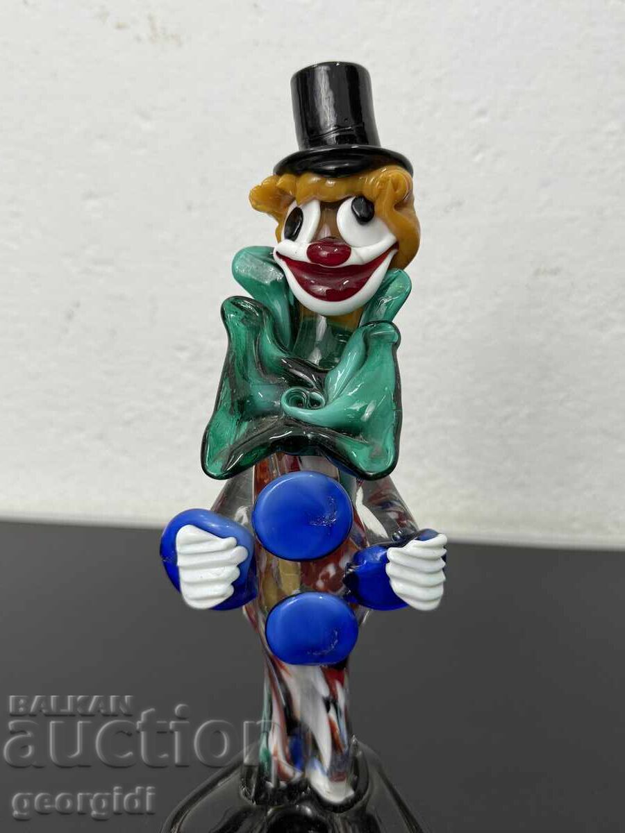 Χειροποίητος γυάλινος κλόουν Murano. №7461 με τιμή 155.00 BGN | € 79.25