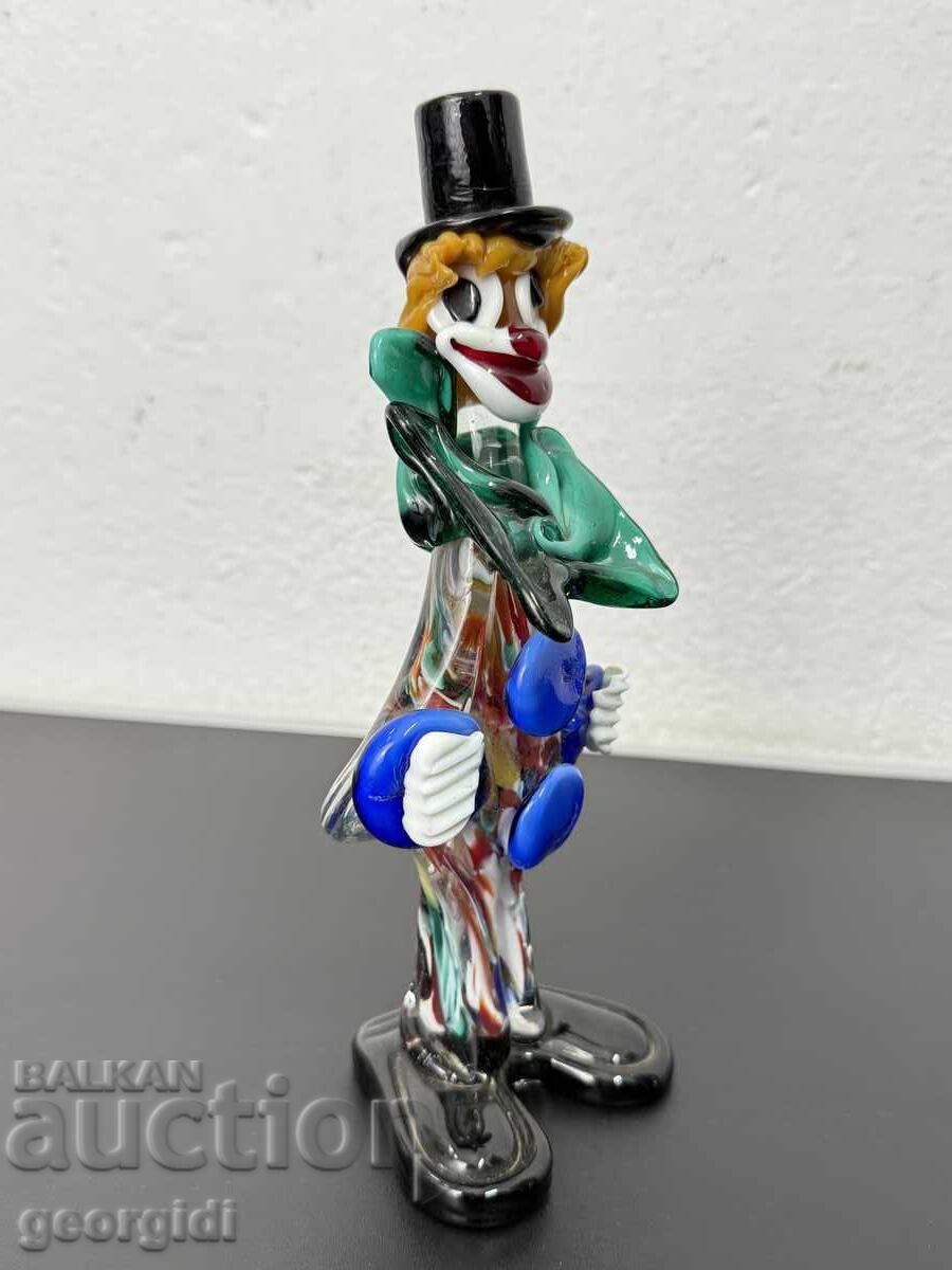 Παράδοση Χειροποίητος γυάλινος κλόουν Murano. №7461