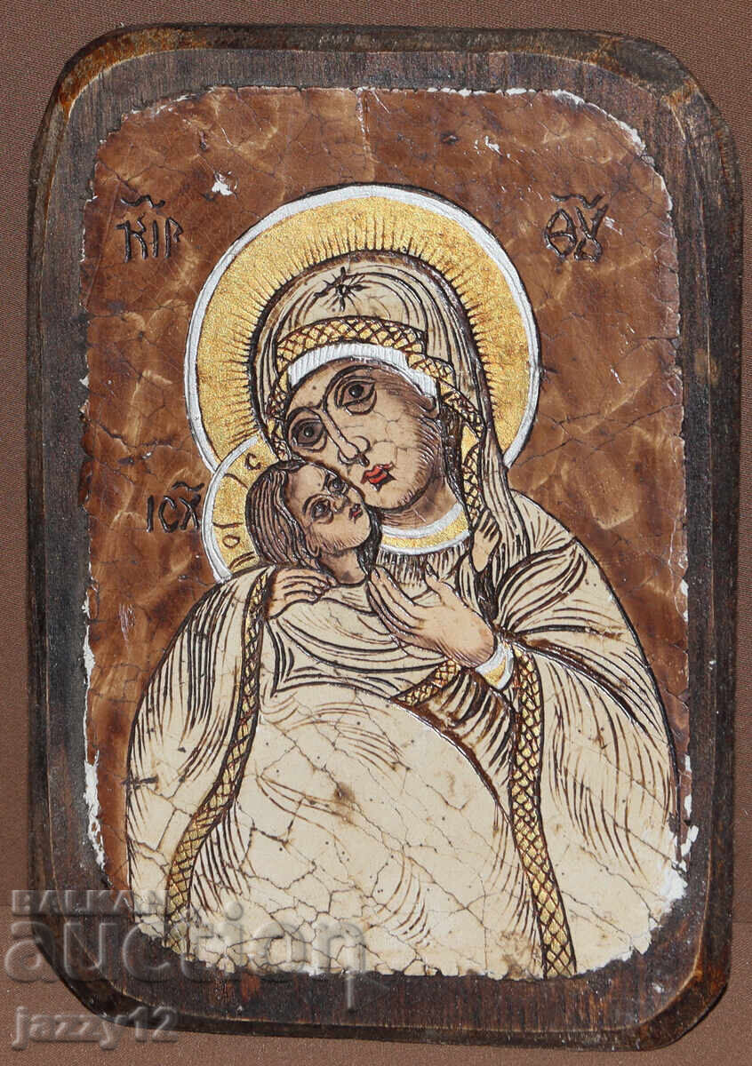Ορθόδοξη εικόνα σε ξύλο Παναγία με το Θείο Βρέφος με τιμή 70.00 BGN | € 35.79