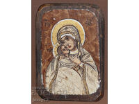 Orthodox Icon on Wood, Theotokos with the Child
