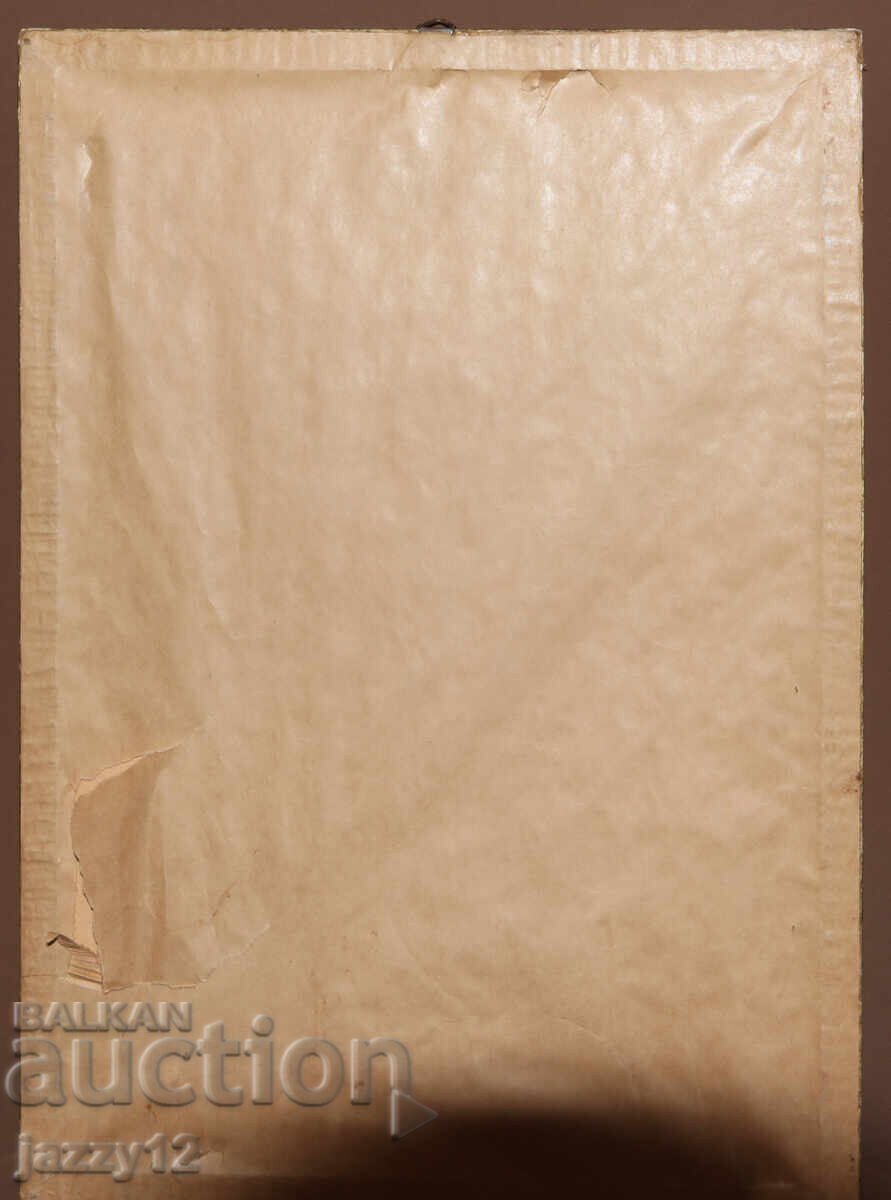 Litoografie veche înrămată, icoană Iisus Hristos - 7 Litoografie veche înrămată, icoană Iisus Hristos - 7