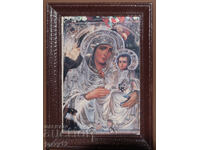 Стара рамкирана икона литография Богородица с Младенеца