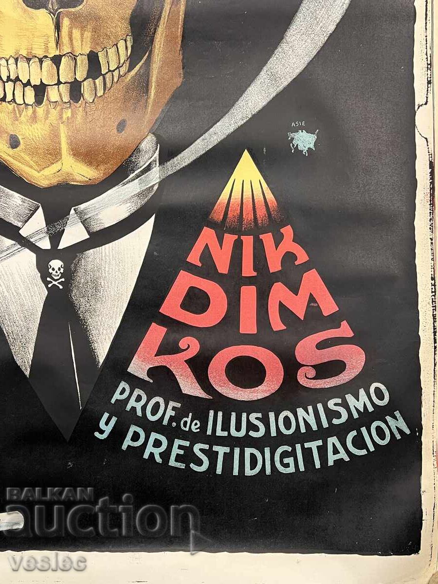 Auction  1923 Nikola Dimov Kotsev Illusionist Circus Poster