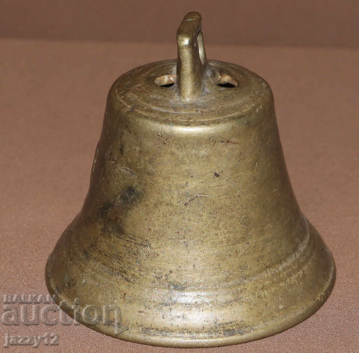 Стар ръчно изработен бронзов звънец хлопка - 5