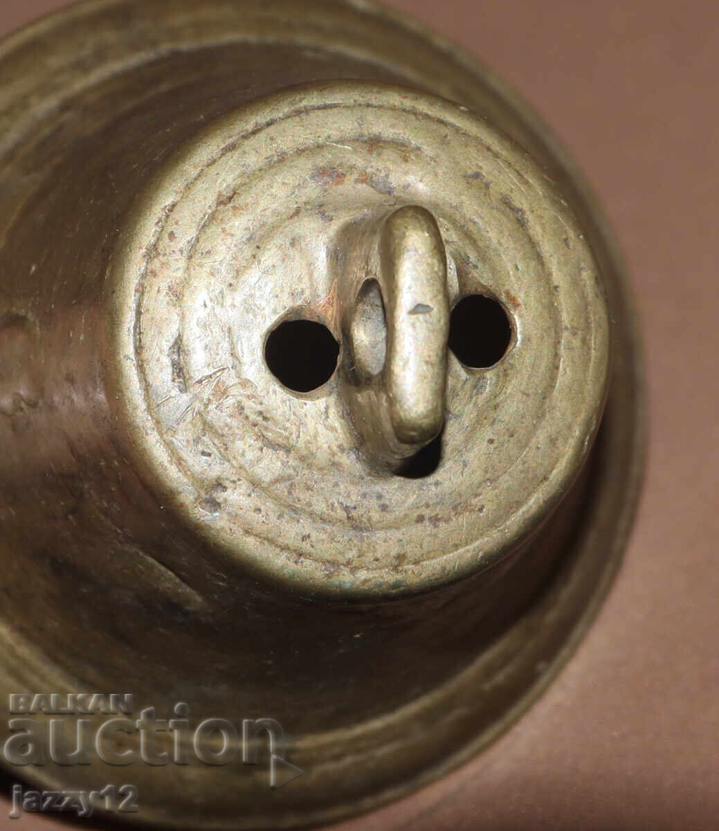Стар ръчно изработен бронзов звънец хлопка - 6