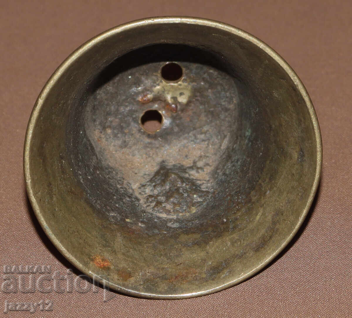 Стар ръчно изработен бронзов звънец хлопка - 7