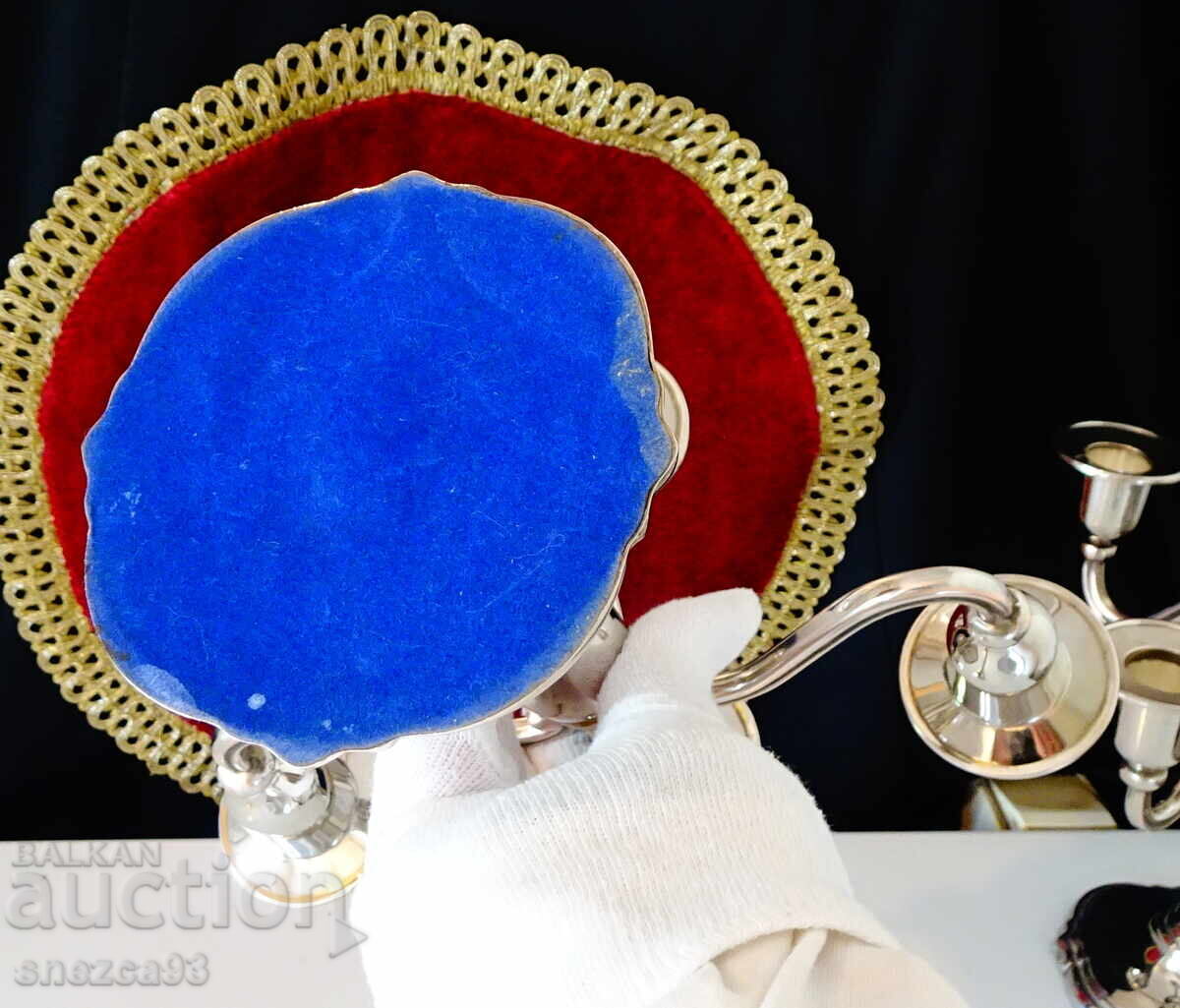 Ασημένιο κηροπήγιο πεντάδα, επιχρύσωση, 800 γρ. καθαρός χαλκός - 7