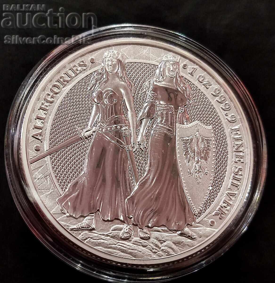 Silver 5 Mark Germany and Poland 2022 Germania mint with price 130.00 BGN | € 66.47 Silver 5 Mark Germany and Poland 2022 Germania mint with price 130.00 BGN | € 66.47