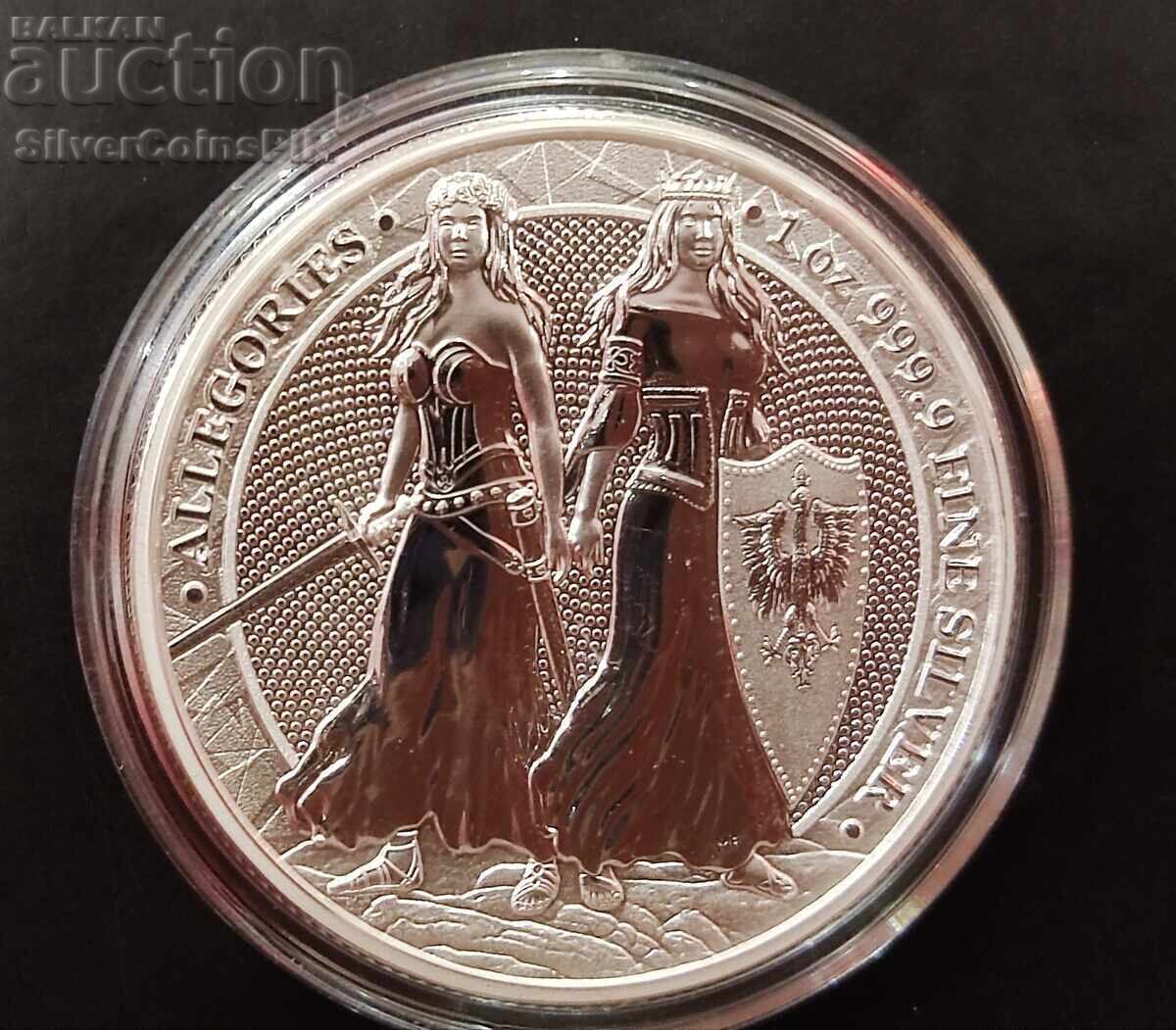 Silver 5 Mark Germany and Poland 2022 Germania mint Silver 5 Mark Germany and Poland 2022 Germania mint