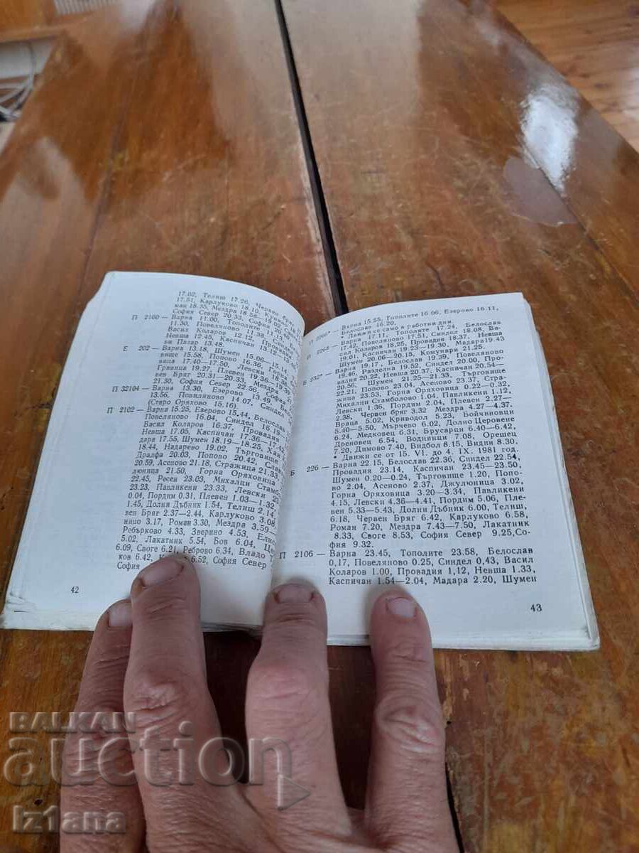 Доставка на Съкратено БДЖ разсписание 1981-1982