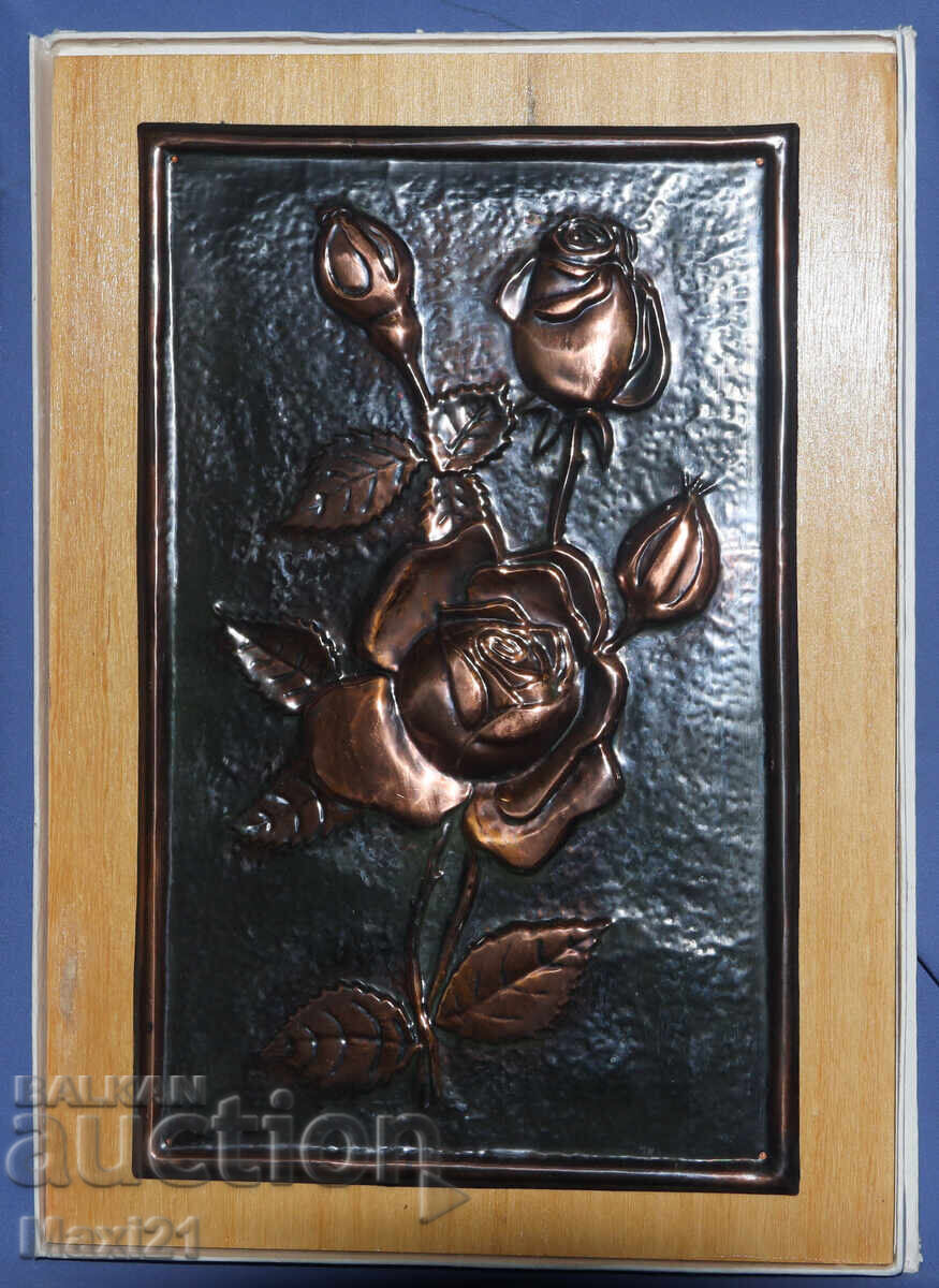 Διακοσμητικό χειροποίητο χάλκινο πάνελ, νεκρή φύση