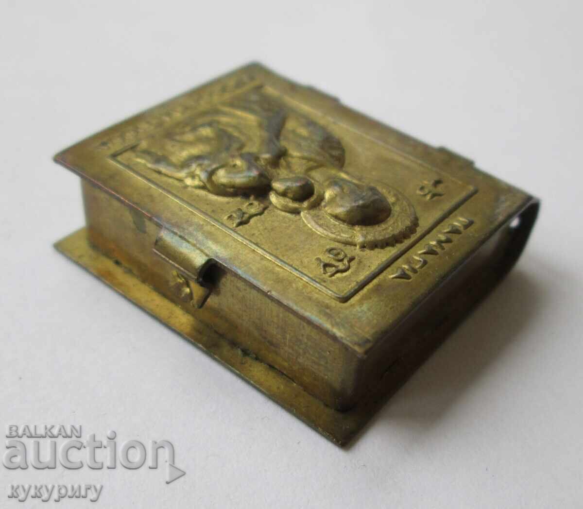 Δημοπρασία Παλαιό κουτί-κειμηλιάριο με εικόνα της Παναγίας με τον Χριστό