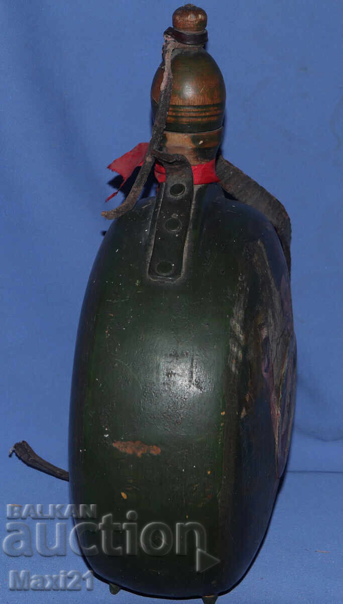 Auction  Hand-painted antique flask/jug