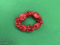 Brățară din coral roșu natural. №7469