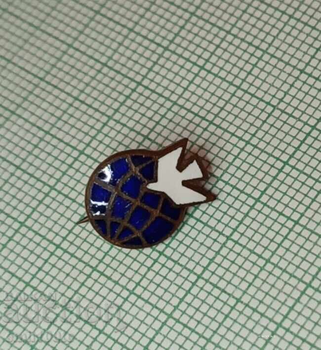 Auction Badge - Dove of Peace - Bronze Enamel Auction Badge - Dove of Peace - Bronze Enamel