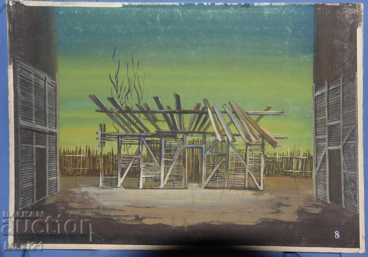 Аукцион Картина гваш сценография декор