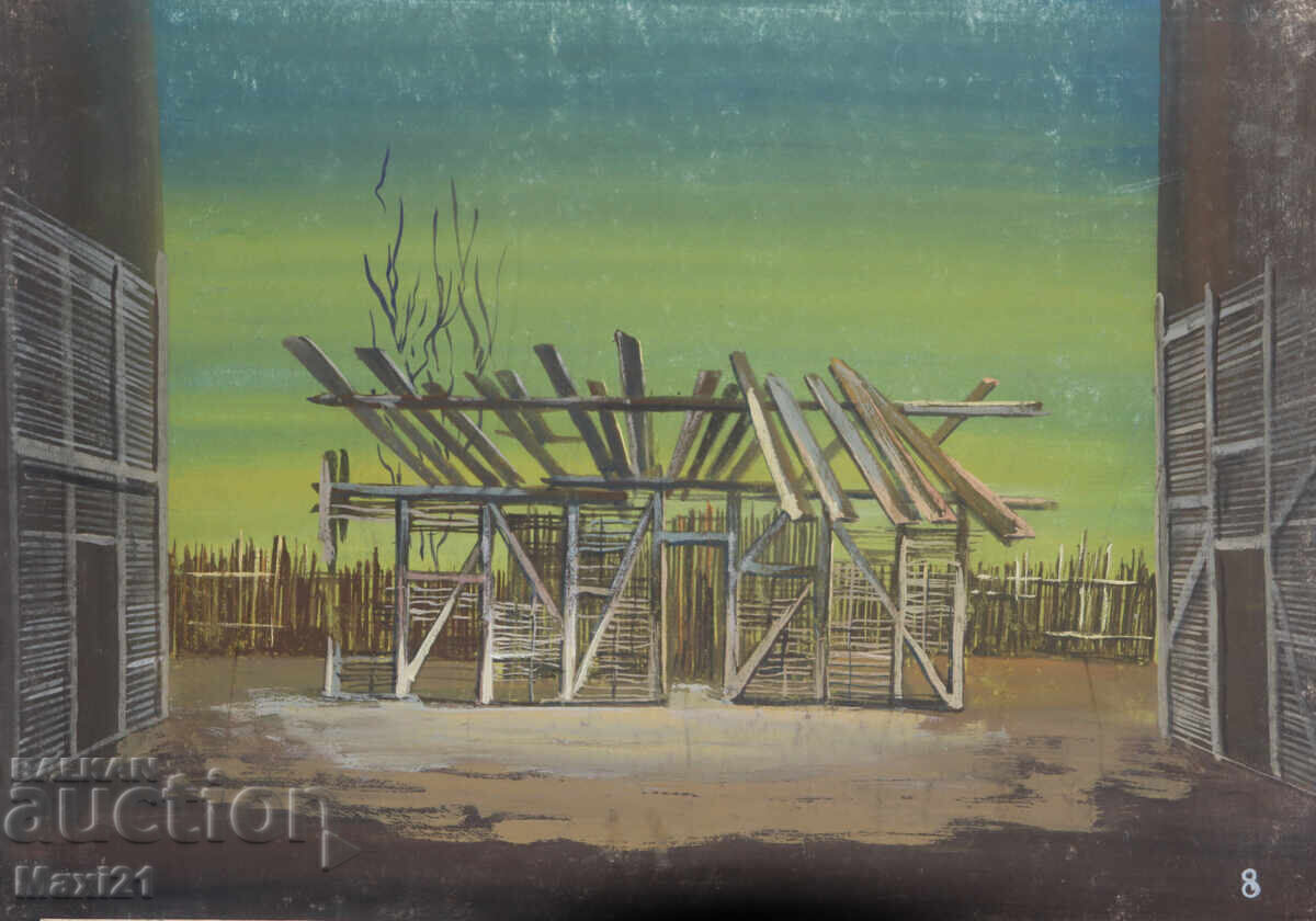 Картина гваш сценография декор