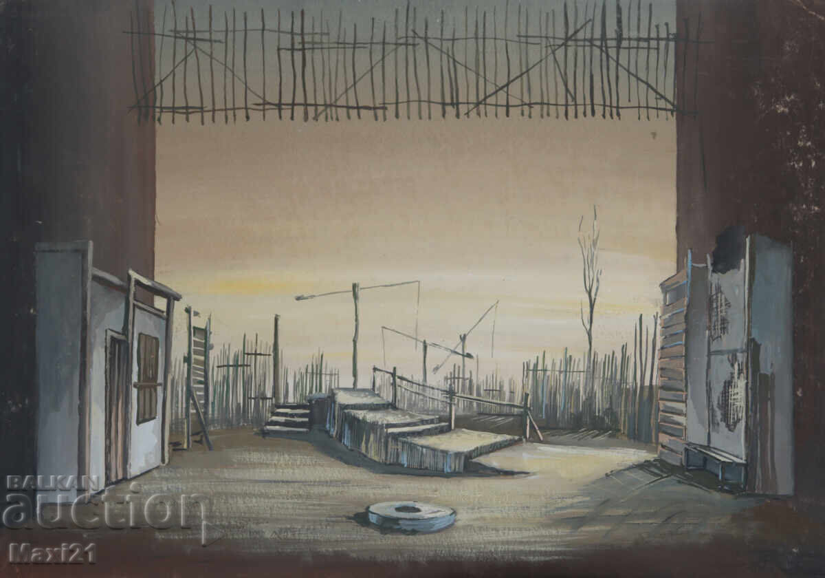 Έργο γκουάς, σκηνογραφία, εσωτερικό με τιμή 200.00 BGN | € 102.26