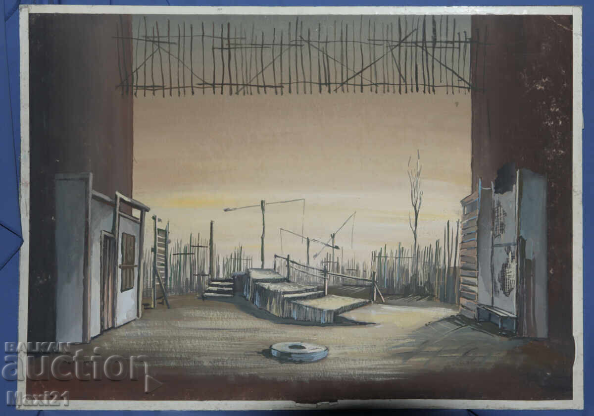 Δημοπρασία Έργο γκουάς, σκηνογραφία, εσωτερικό