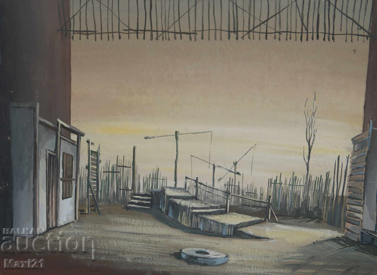 Παράδοση Έργο γκουάς, σκηνογραφία, εσωτερικό