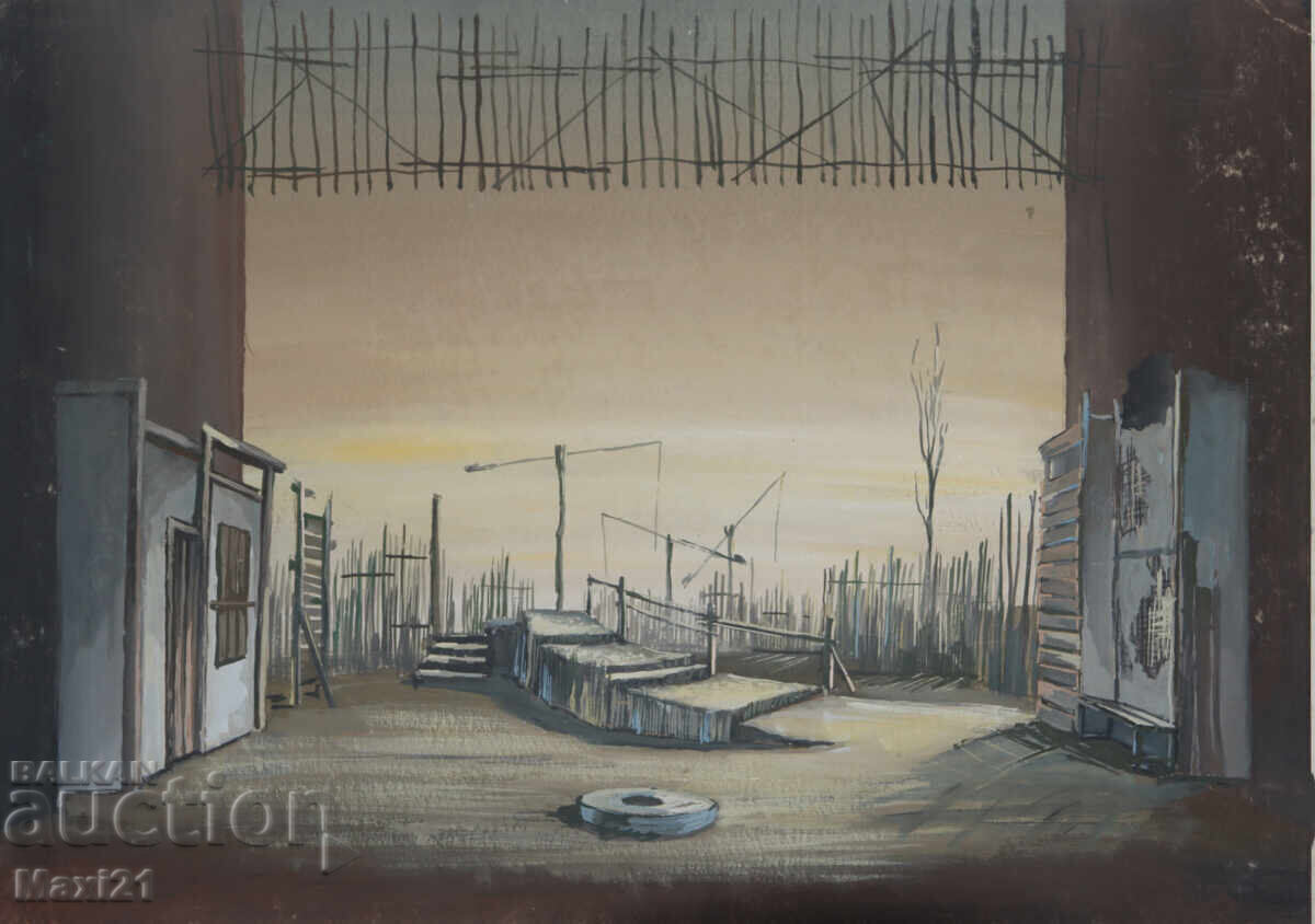 Έργο γκουάς, σκηνογραφία, εσωτερικό