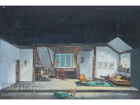 Картина гваш сценография интериор