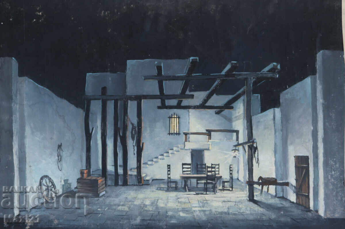 Pictură guașă scenografie interior cu preț 200.00 BGN | € 102.26