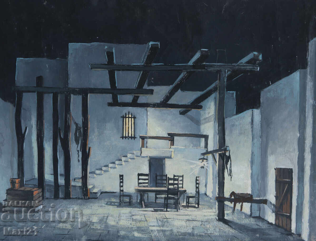 Pictură guașă scenografie interior - 5