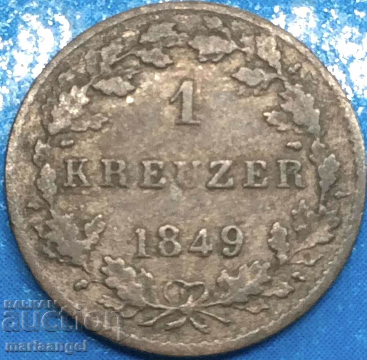 Delivery of 1 Kreuzer 1849 Germany Hesse-Darmstadt Delivery of 1 Kreuzer 1849 Germany Hesse-Darmstadt