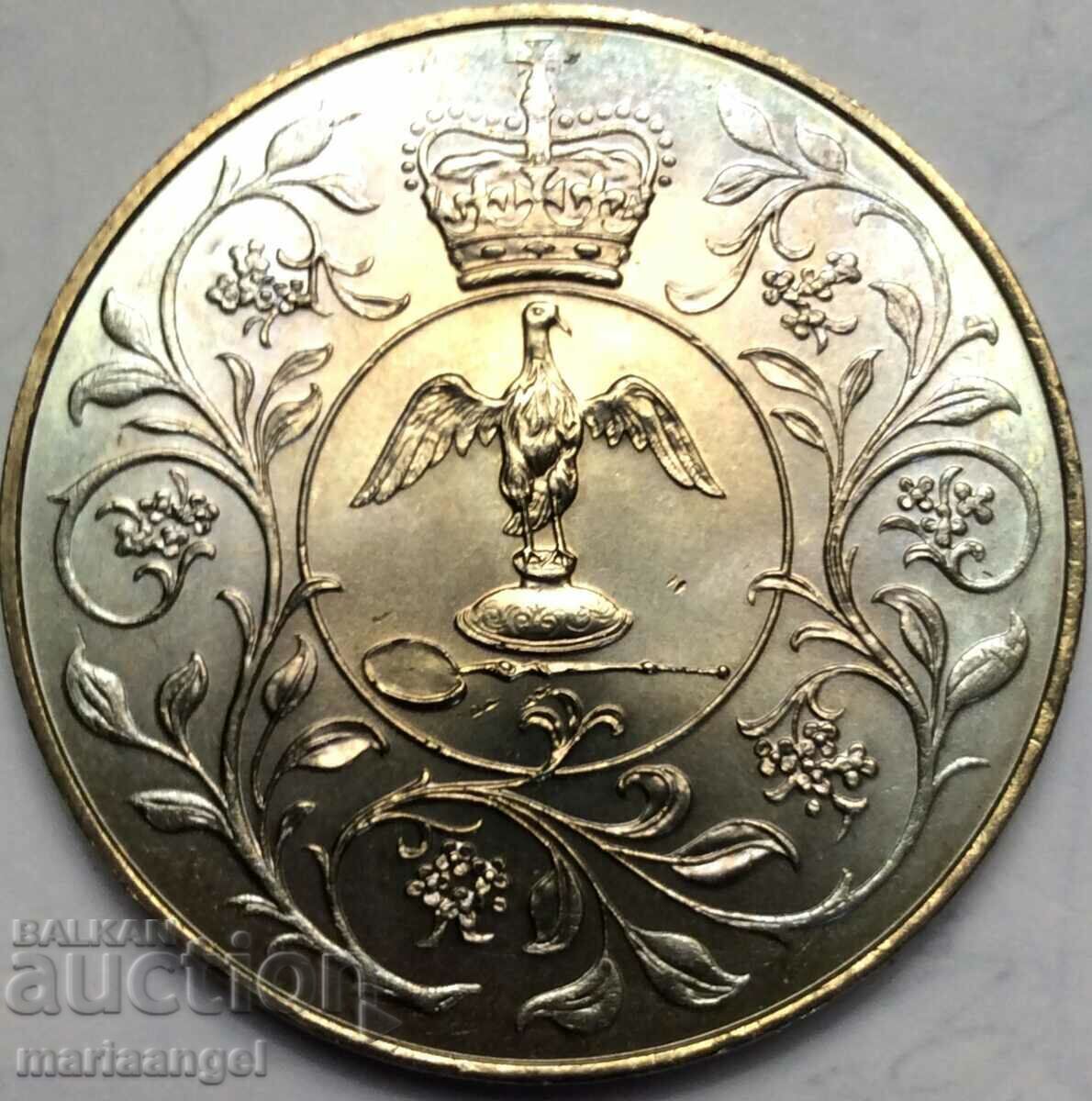 Great Britain 1977 25 New Pence Jubilee 38mm with price 15.00 BGN | € 7.67