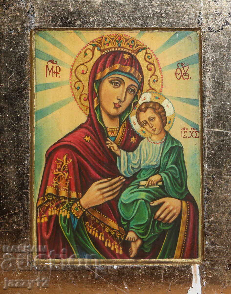 Icoană ortodoxă în tempera a Maicii Domnului cu Pruncul cu preț 130.00 BGN | € 66.47 Icoană ortodoxă în tempera a Maicii Domnului cu Pruncul cu preț 130.00 BGN | € 66.47