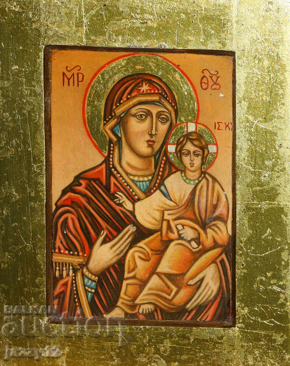 Icoană ortodoxă în tempera a Maicii Domnului cu Pruncul cu preț 130.00 BGN | € 66.47 Icoană ortodoxă în tempera a Maicii Domnului cu Pruncul cu preț 130.00 BGN | € 66.47