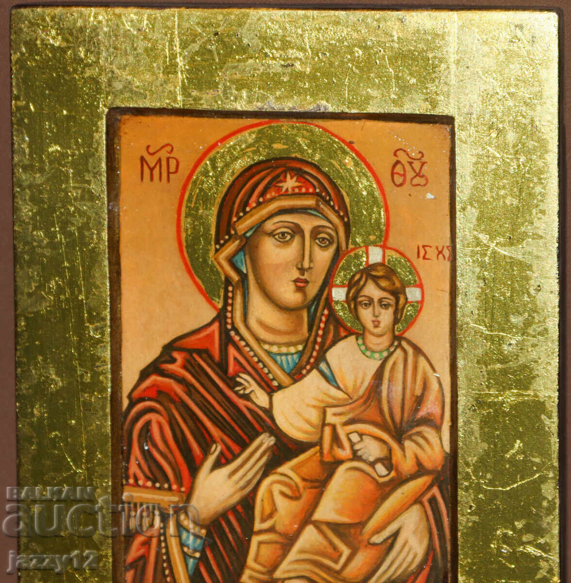 Licitație Icoană ortodoxă în tempera a Maicii Domnului cu Pruncul Licitație Icoană ortodoxă în tempera a Maicii Domnului cu Pruncul