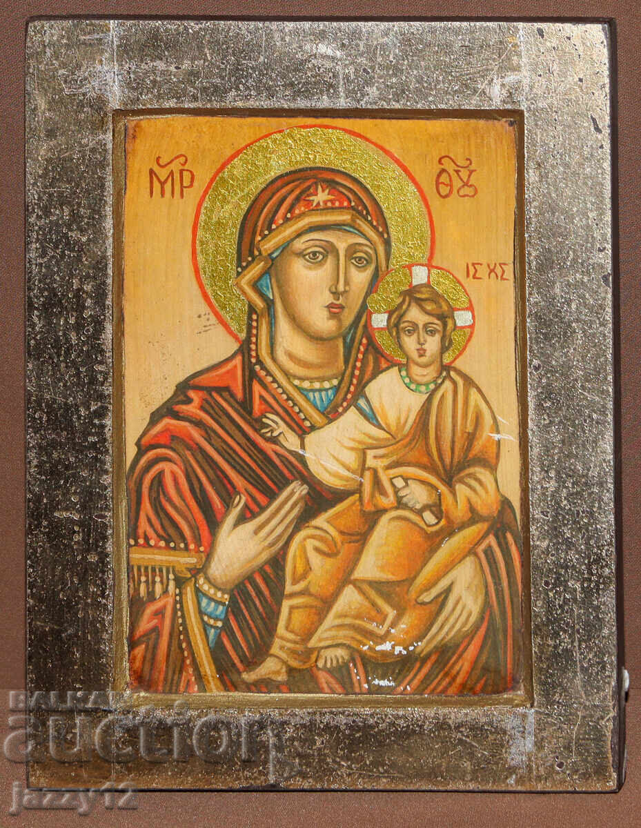 Orthodox icon tempera Theotokos Hodegetria
